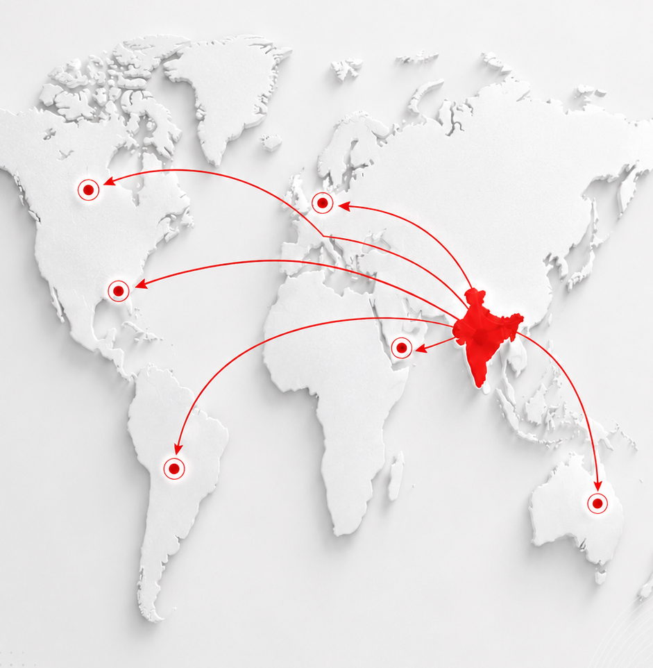 We Are Exporting To 25+ Countries - World Export Map Mobile